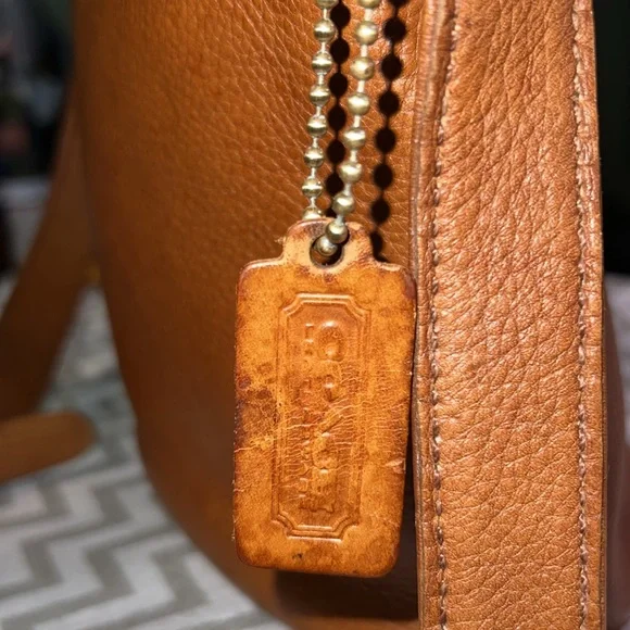 Vintage Coach British Tan Sonoma Leather Bucket Crossbody Bag 4907 - Picture 10 of 12